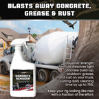 Legion Chemicals Heavy Concrete Remover – Dried Concrete & Cement Dissolver (Non-Corrosive, Biodegradable Acid Alternative), Safe on Equipment, 1-Quart Spray