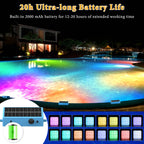 Yichuke Solar Pool Lights, Pool Lights with Remote, 10-Color 4-Mode Light Sensing LED，Underwater Swimming Lighting with Timer Off, Submersible Pool Lights for Above Ground In-ground Inflatable Pool