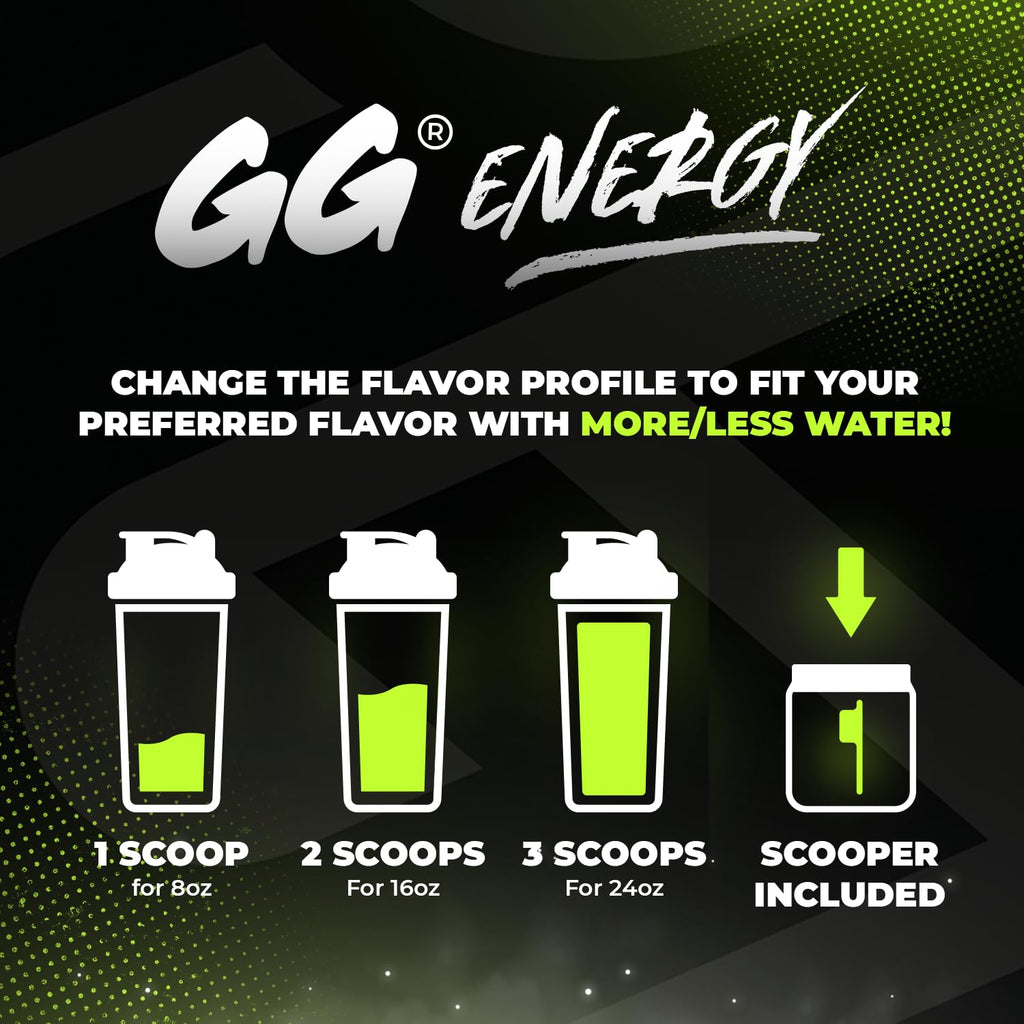 Gamer Supps GG Energy - JoJo's Ocean Stone Fruit (100 Servings) - Keto Friendly Gaming Energy and Nootropic Blend, Sugar Free + Caffeine + Vitamins + Immune Support, Powder Drink