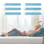 Kingfun 4PCS Orthopedic Bed Wedge Pillow Set for Headboard, Post Surgery Memory Foam Support Pillows for Back, Neck and Leg Pain Relief, Adjustable Triangle Pillow - Acid Reflux, Anti Snoring & GERD