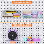 INCLY 30PCS Peg Board Organizer Accessories Kit, Pegboard Hooks Assortment with Bins, Cups, Wire Baskets and Paper Towel Holder for 1/8“ and 1/4” Pegboard Garage Workbench Craft Room Organizing Tools