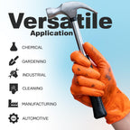 Raxwell Powder-Free Nitrile Gloves - Diamond-Textured Work Gloves - Touchscreen-Compatible Disposable Glove - Small, Orange, Pack of 1000