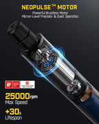 Fanttik F2 Master Mini Cordless Rotary Tool Kit, NeoPulse Motor, 5 Speed, 25000 RPM, Revostor Hub, 35 Accessories, Engraving Pen, for 3D Printer Sanding, Polishing, Drilling, Carving, DIY Crafts