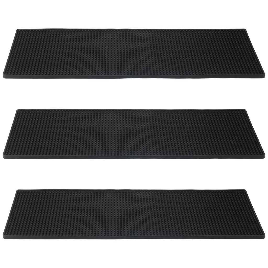 FUNSUEI 3 PCS 8 x 24 Inch Rubber Bar Mats, Non-Slip Rubber Bar Service Top Spill Mats, PVC Bar Spill Mat Drinks Mixing Pad for Bars, Home Kitchen, Pubs, Restaurants