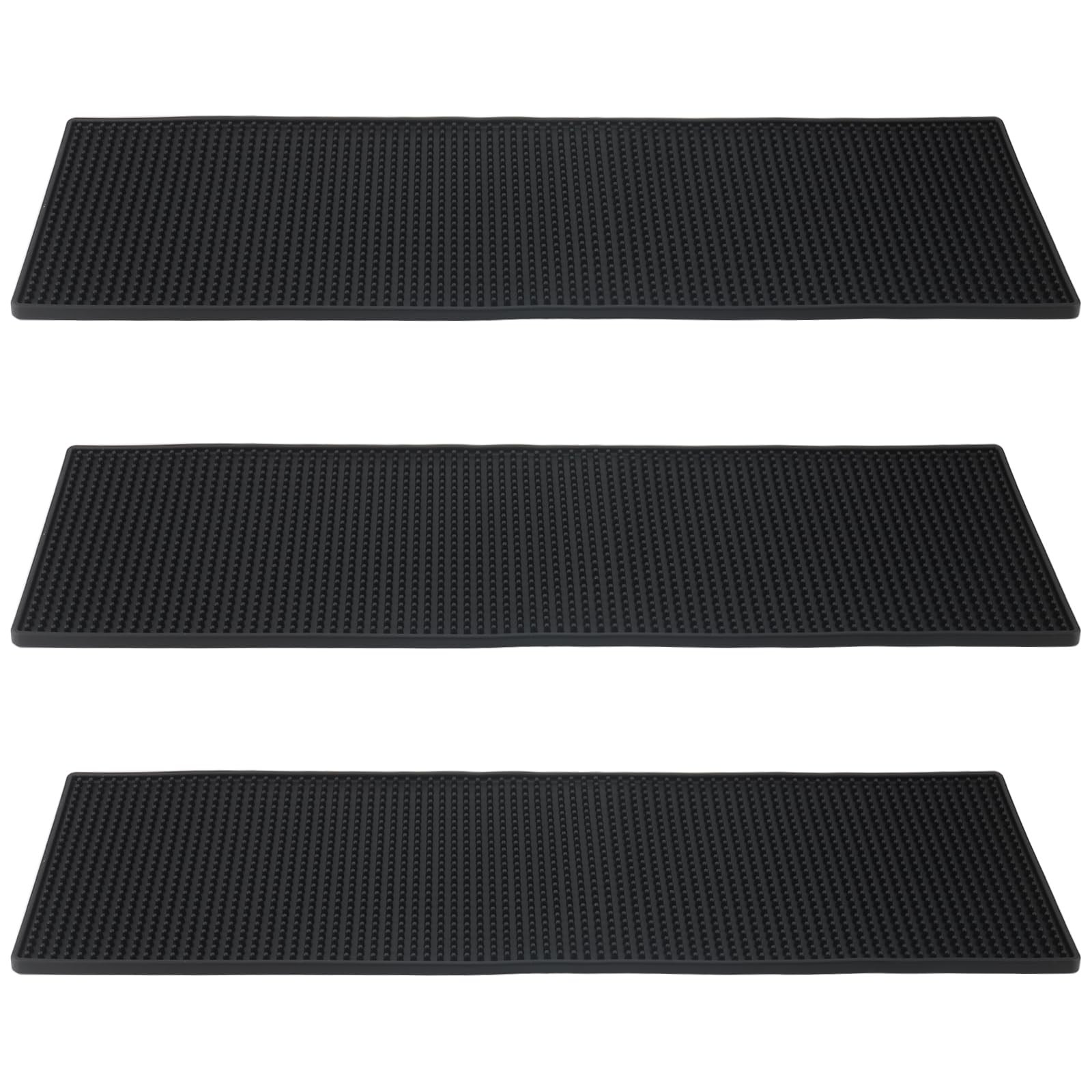 FUNSUEI 3 PCS 8 x 24 Inch Rubber Bar Mats, Non-Slip Rubber Bar Service Top Spill Mats, PVC Bar Spill Mat Drinks Mixing Pad for Bars, Home Kitchen, Pubs, Restaurants