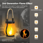 Hompavo Gen2 Solar Lanterns Outdoor Waterproof with Ultra-Real Flame