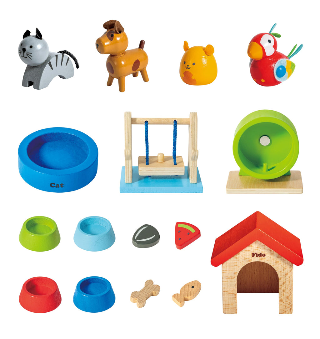 Hape Family Pets Wooden Dollhouse Animal Set 2