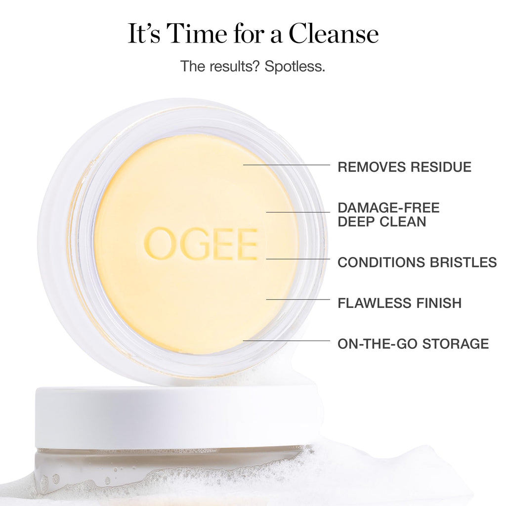 Ogee Brush Wash Bar - Gentle Makeup Brush Cleanser, Organic & Made in USA