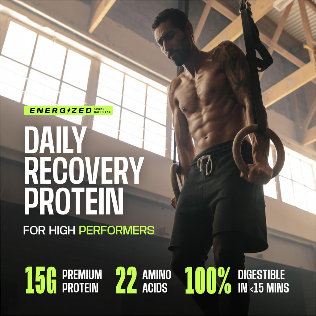 Frog Fuel Power Energized Complete Protein Shot, 15g, Nano Hydrolyzed & Grass Fed, 80mg Caffeine, Gluten Free, Fat & Sugar Free, 22 Amino Acids, 0 Carbs, Berry, 1 oz Packets, 24 Pack