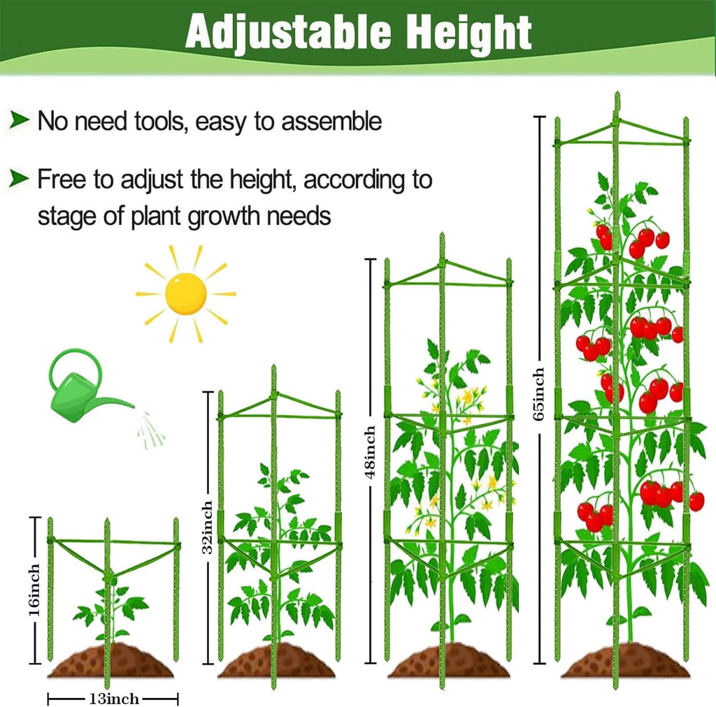 Yongblus 63Inch Tomato Cage for Garden, 4Pack Plant Support Garden Stakes