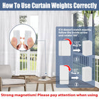 16pcs Outdoor Curtain Weights, Upgraded Heavier-Duty Waterproof Curtain Magnets Weights Outdoor, for Home Patio Drapery, Shower, Flags, Tablecloth to Stop Heavy Wind (White, 8pairs)