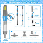 4 in 1 Cordless Rechargeable Small Pool Vacuum spa hot tub 90 Mins Running Time, 12 Gallons/Min Powerful Suction