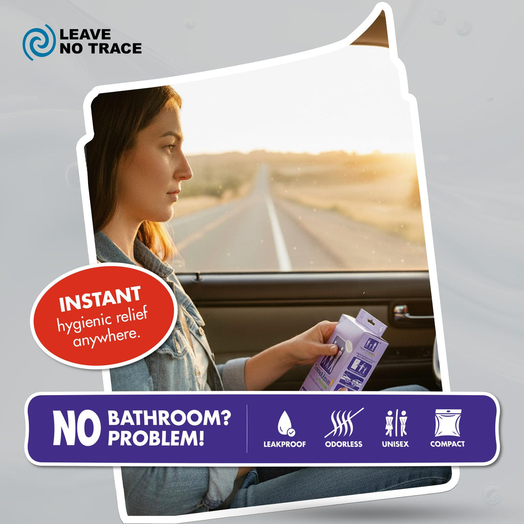 TravelJane Resealable Disposable Urinal Bags 28oz (6 Pack) – Travel Urinal for Women, Men & Kids – Odorless Leakproof Portable Urine Bags – Ideal for Camping, Emergencies & Long Car Rides (TJ1T-C)