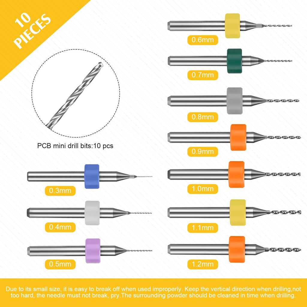 Mudder 57pcs Micro Drill Bits & Pin Vise Set, 46 Pcs Hand Twist Drills and 10 Pcs Pcb Mini Cutting Bits for Resin, Beads, Polymer Clay, Craft, DIY Jewelry, Model Making Projects(Gold)
