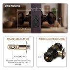 Copper Creek Colonial Entry Door Knob – Keyed Entry Handle with Lock and Key, ANSI Grade-3 Certified, DIY-Friendly Install for Interior and Exterior Entrance Doors – Tuscan Bronze (1 Pack)