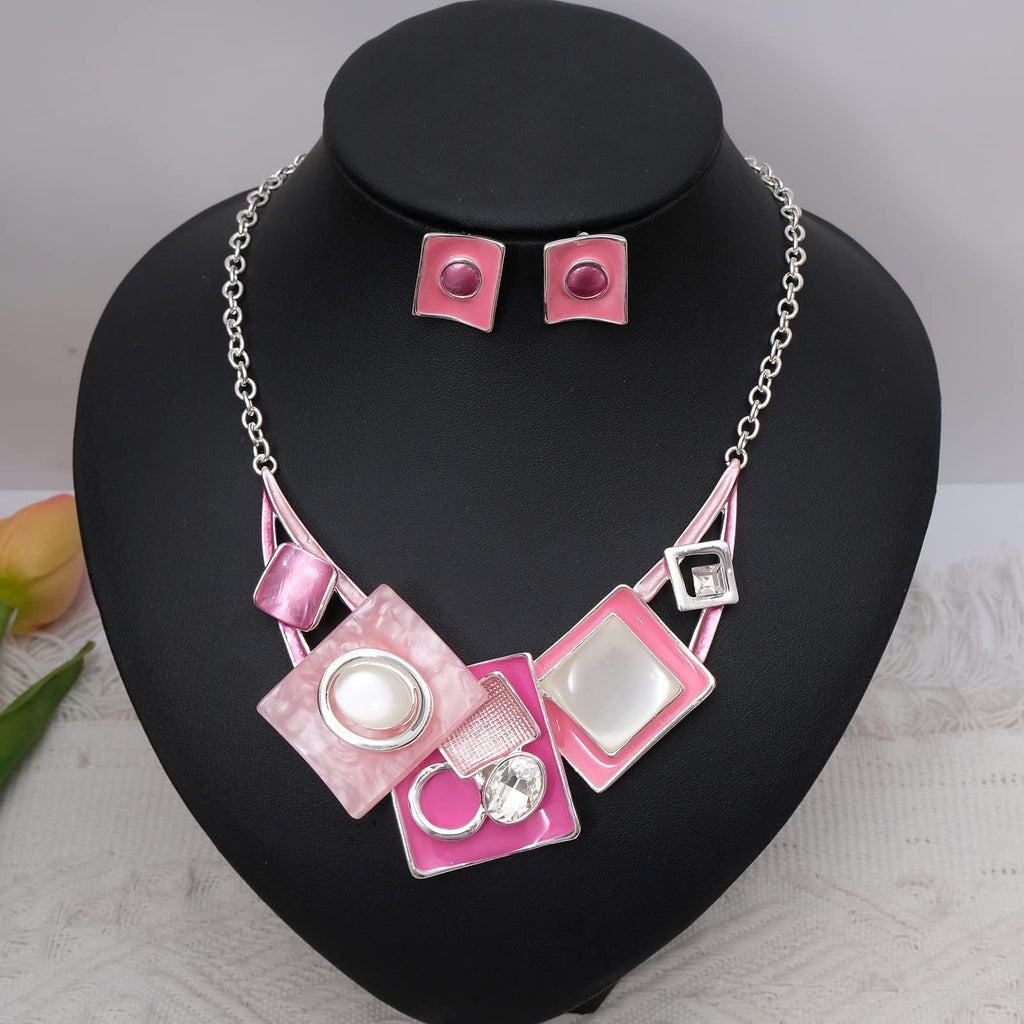 CSY Fashion Bohemian Statement Necklace Earrings Jewelry Set Women's Gifts