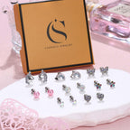 CASSIECA 8 Pairs Hypoallergenic Screw Back Earrings for Girls Kids