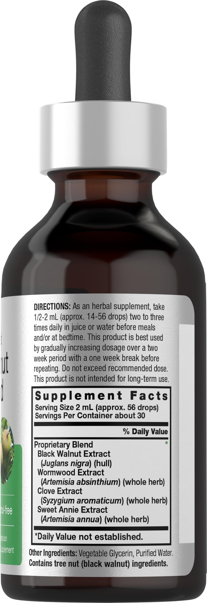 Horbäach Black Walnut Hull Wormwood Extract Tincture | 2 fl oz | Alcohol Free Liquid | Vegetarian, Non-GMO & Gluten Free Supplement