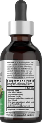 Horbäach Black Walnut Hull Wormwood Extract Tincture | 2 fl oz | Alcohol Free Liquid | Vegetarian, Non-GMO & Gluten Free Supplement