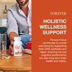 Forever Living - Forever Focus - Brain Clarity and Focus with Cognizin, Bacopa and Vitamins - for Students, Professionals and Seniors - 120 Capsule