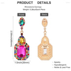 Colorful Statement Earrings for Women, Rhinestone Dangle Drop Earrings