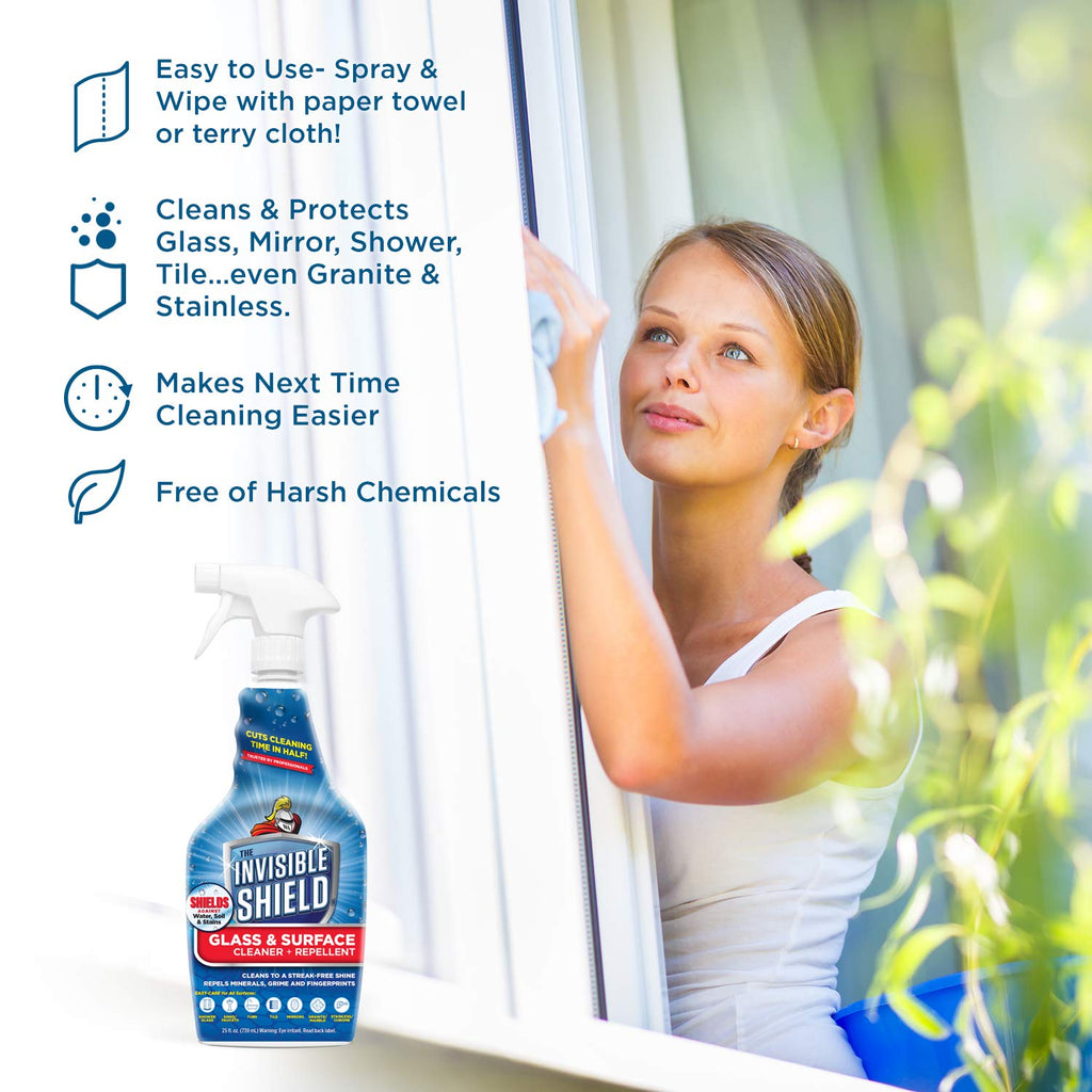 Invisible Shield Glass & Surface Cleaner 32 fl. oz. Cleans and Protects on multi surfaces by UNELKO- Clean-X (3)