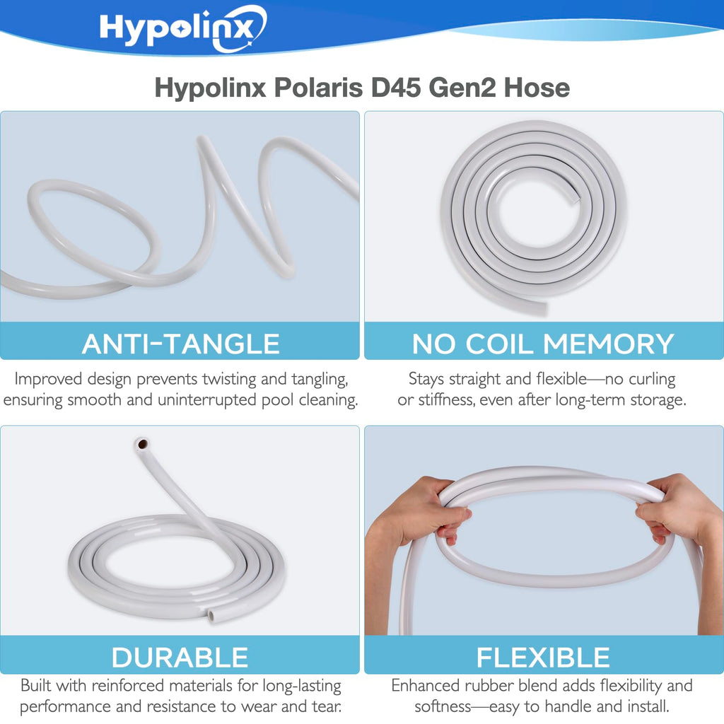 Hypolinx Polaris Compatible Pool Cleaner Hose Replacement – Gen2 10 Ft Feeder Hose for Polaris 280 380 180 & D45 – Tangle-Free Design (Not for 360)
