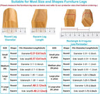 16 Pack Chair Leg Floor Protectors for Hardwood Floors, Round Rubber Furniture Sliders, 360°Felt Pad Bottom Wrapped Thickening Silicone Furniture Legs Caps Covers(Square,Clear-Brown-M)