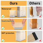 1" x 1.5" Rectangle Chair Leg Protectors for Hardwood Floors Silicone Covers to Protect Wood Tile Floors Felt Pads Furniture Leg Caps Reduce Noise.Easy to Move.16 PCS Clear.