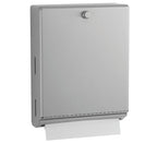 Bobrick B-2620 Surface Mounted Paper Towel Dispenser - Stainless Steel Commercial Bathroom Towel Dispenser with Knob-Latch 400 C-Fold or 525 Multifold Capacity