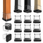 28 Pcs Chair Leg Sliders for Carpet, Square Chair Leg Floor Protectors Glides, Silicone Furniture Leg Protectors Caps, Carpet Protectors Table Feet Teflon Covers Pads (Fit:1-1/8" ~ 1-1/2")