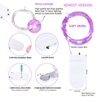SmilingTown 15 Packs 20 Led Purple Fairy Lights Battery Operated 6.6ft Silver String Lights Waterproof Firefly Starry Light for DIY Table Centerpieces Wedding Halloween Christmas Party Decor