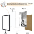 Abtgt 24x30 Frame Set of 3, Display Pictures 18x24 with Mat or 24x30 without Mat, Vertical & Horizontal Wall Decoration Picture Frame for Photos, Posters & Art Prints, Black