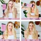 TOP4EVER 3 Barrel Curling Iron, 1-Inch Hair Crimper Tool for Women