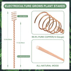 10 Pack 13.5" Electroculture Plant Stakes, Long Copper Garden Stakes, Electroculture Copper Coil Antennas for Growing Garden, High-Yield, Eco-Friendly