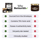Better Alt Pure Himalayan Shilajit Resin Pack of 2 High Potency Gold Grade 150 Servings for Energy Boost & Immune Support, 85+ Trace Minerals, 75%+ Fulvic Acid, with Lab Test Report,400 mg