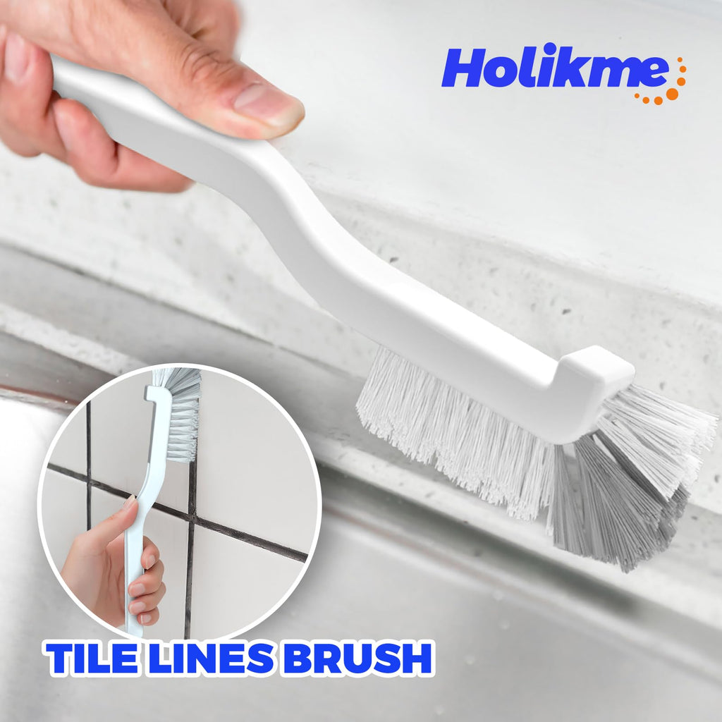 Holikme Dish Brush Cleaning Brush Set for Cleaning Groove Gap,Brown