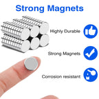 TRYMAG 60Pcs Strong Rare Earth Magnets, 12x3mm Small Refrigerator Magnet