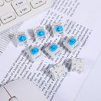 72 Pieces Blue Mechanical Keyboard Switches, 3 Pin Pre-Lubricated Clicky Key Switches, Dustproof and Waterproof Keyboard Accessories for Mechanical Gaming Keyboard