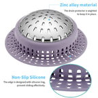 Aluvor Bathtub Drain Hair Catcher Shower Drain Cover Sink Drain Protector for Pop-Up & Regular Drains, Purple