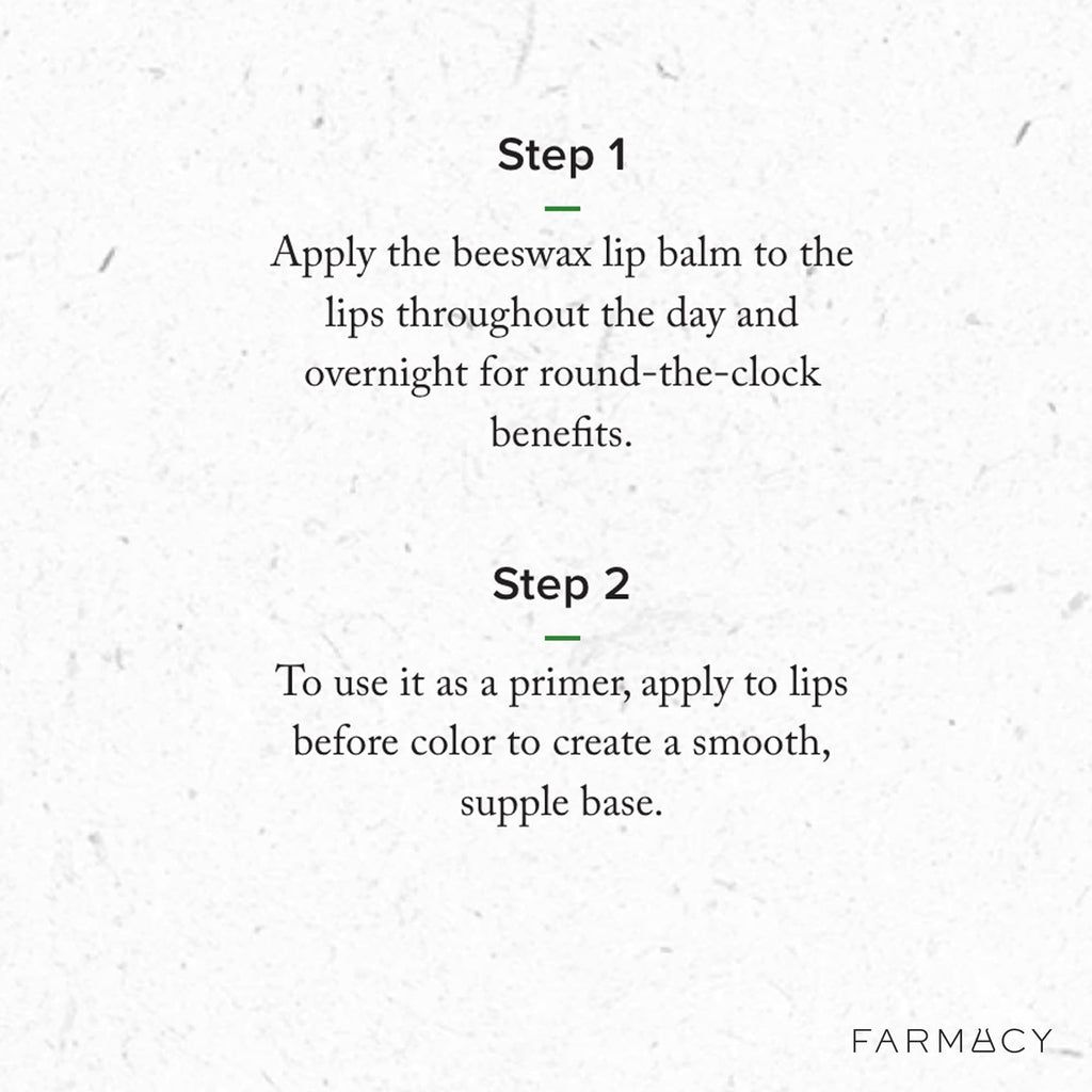 Farmacy Beeswax Lip Balm - Honey Butter Moisturizing Lip Care Enriched with Cupuaçu & Cocoa Butters, Proprietary Honey Blend and Vitamin E to Nourish, Soften & Heal (3.4g)