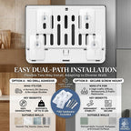interhasa! Commercial Paper Towel Dispenser Wall Mount - ADA Compliant Multifold Trifold & C-Fold Hand Towel Holder for Restroom, Office, Clinic. Lockable, No-Drill ABS, 10.8" L x 3.5" W x 8" H