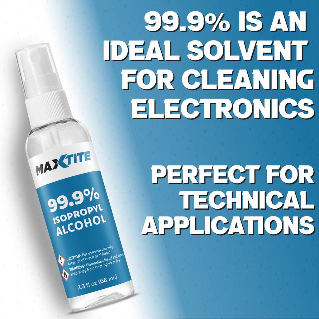 MaxTite 99.9% Isopropyl Alcohol - 2.3 fl oz Spray, 2 Pack - Made in The USA