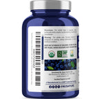 NusaPure Organic Blueberry Capsules, 668 mg, 180 Veg Capsules (Non-GMO, Vegan, USDA)