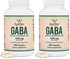 GABA Supplement (300 Capsules, 1,000mg per Serving) Promotes Calm, Relaxation, and Supports Sleep (Vegan Safe, Gluten Free, Non-GMO)(Gamma Aminobutyric Acid) by Double Wood (Pack of 2)