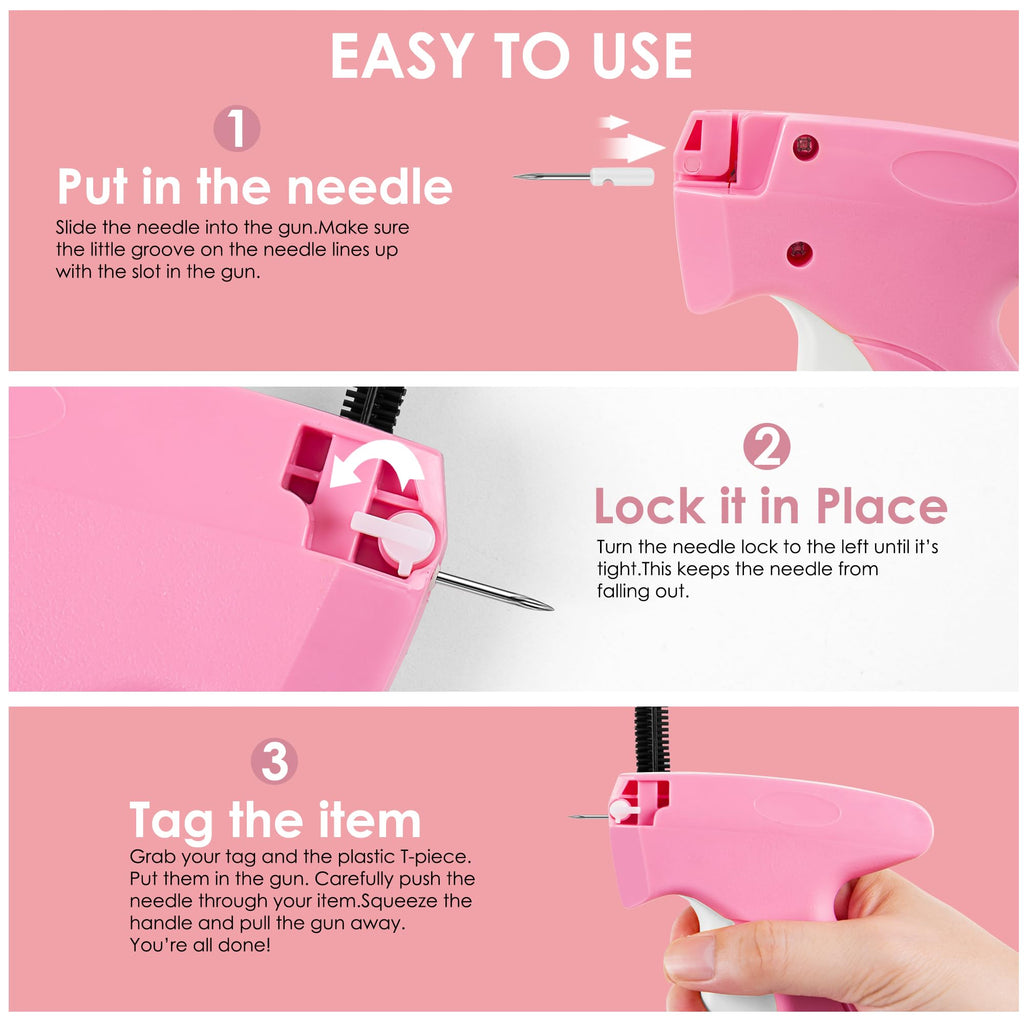 Stitch Gun for Clothes - Handheld Stitch Gun Quick Clothing Fixer - Tagging Gun - Includes 6 Needle, 1000 Black Fasteners & 1000 White Fasteners
