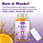 Feelherbs Fibro Gummies for Women, Pack of 2, Multivitamin Inositol Gummies with Inositol, Biotin, Vitamins A, C, D3, E, B6, B12, 60 Gummies Per Bottle