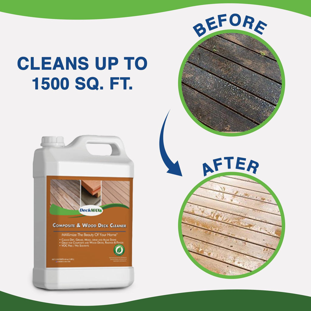 DeckMAX Concentrated Composite & Wood Deck Cleaner - Nation’s Leading Wood & Composite Deck Cleaner Recommended by Manufacturers, Distributors & Contractors