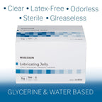 McKesson Lubricating Jelly, 5 g [144 Count] Water Based Non-Sticky Lube, Water Soluble Lubricant Gel - for Surgical, Medical, Personal – Sterile Individual Packets