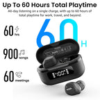 TOZO NC9 Hybrid Active Noise Cancelling Wireless Earbuds, 60H, LED Display